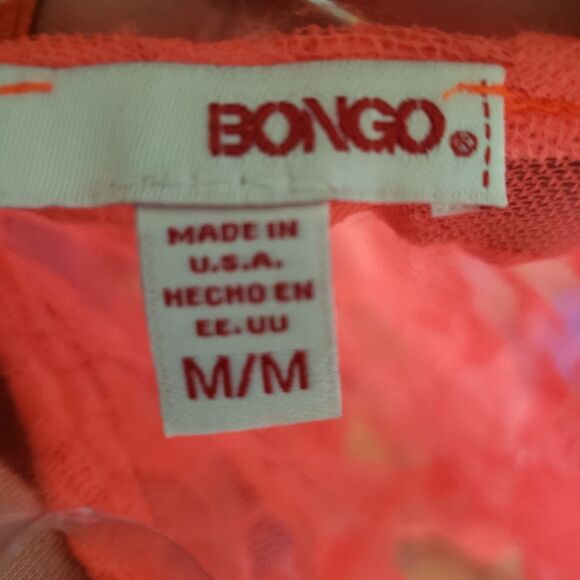 BONGO Junior M Sheer Floral Salmon Pink Blouse Lightweight Dressy Top - Picture 3 of 4